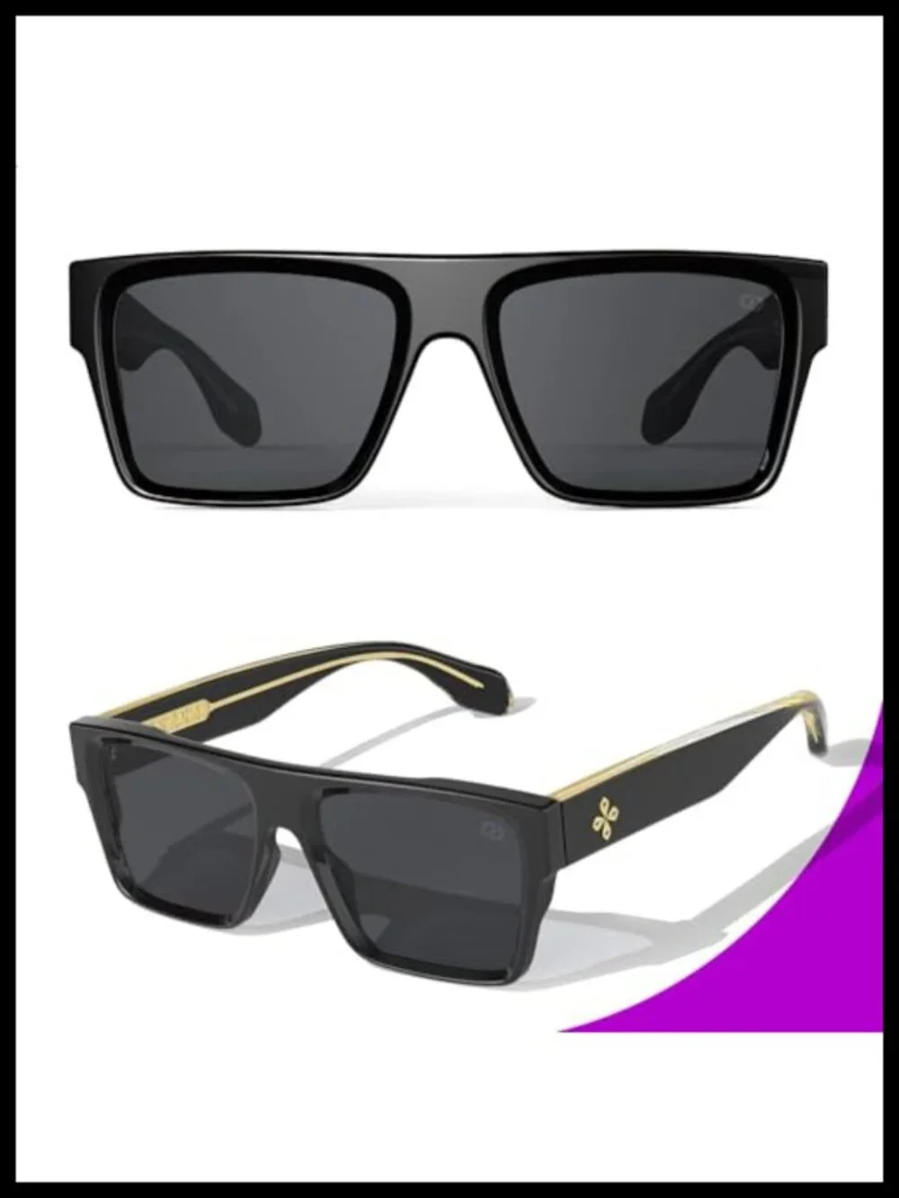 Oversized Square Flat Top Sunglasses UV400 Protection Unisex